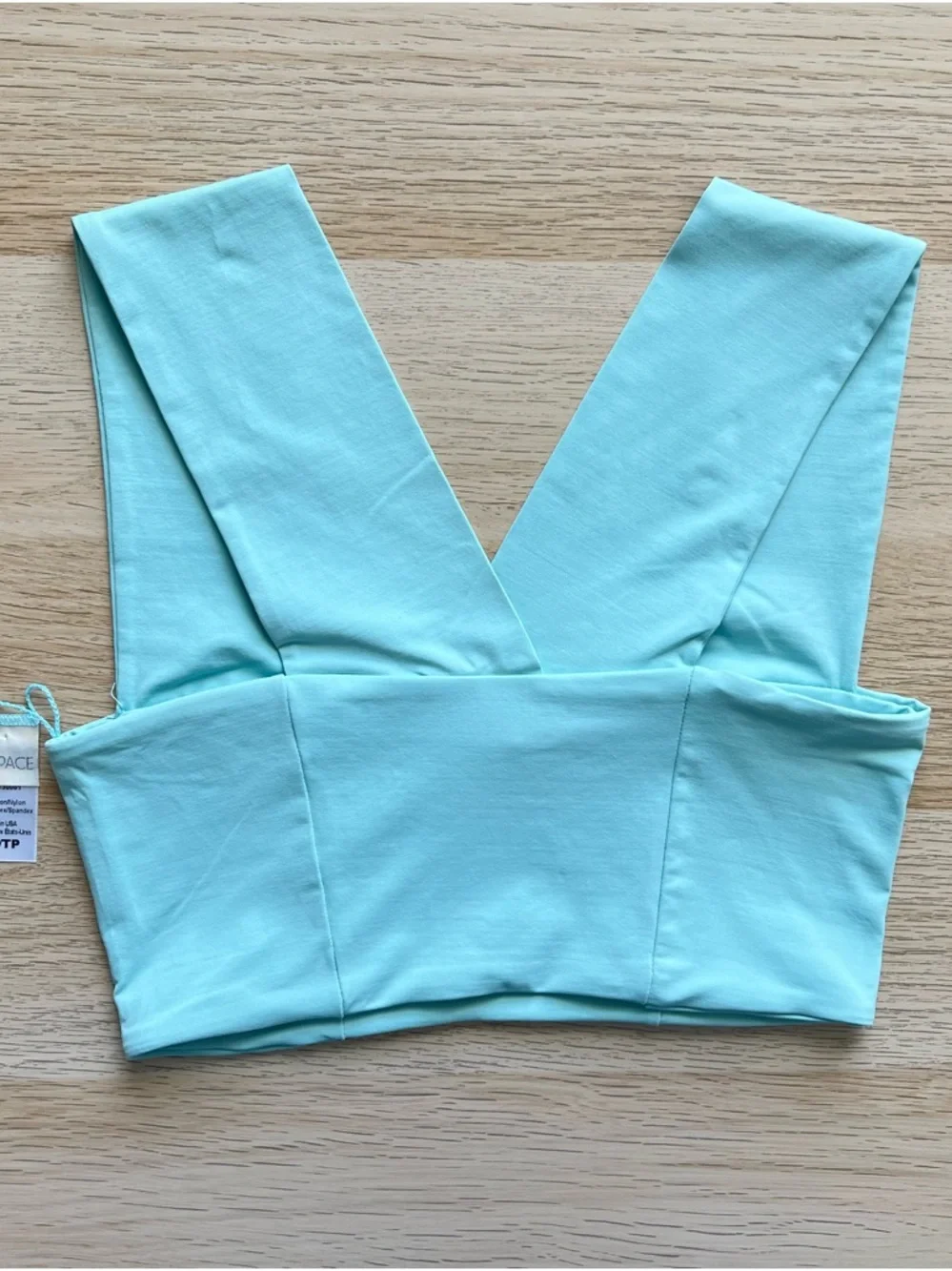 L*Space Parker Bikini Top Blue XS Wide Strap Square Neck